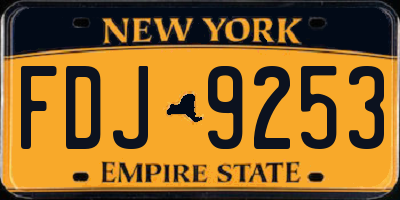 NY license plate FDJ9253