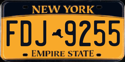 NY license plate FDJ9255
