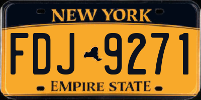 NY license plate FDJ9271