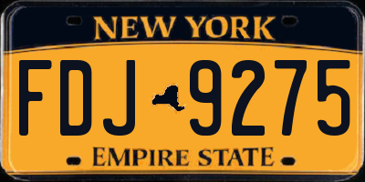 NY license plate FDJ9275