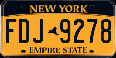 NY license plate FDJ9278