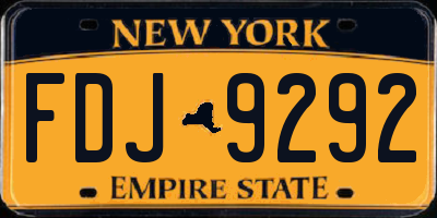 NY license plate FDJ9292