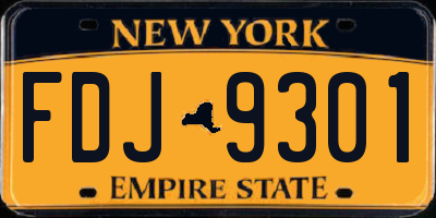 NY license plate FDJ9301