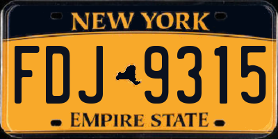 NY license plate FDJ9315