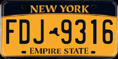 NY license plate FDJ9316