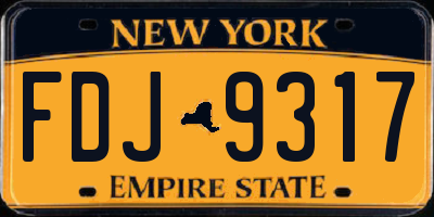 NY license plate FDJ9317