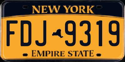 NY license plate FDJ9319