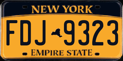 NY license plate FDJ9323