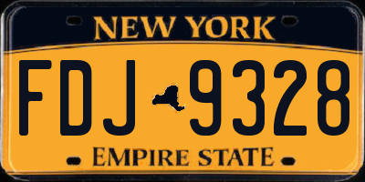 NY license plate FDJ9328