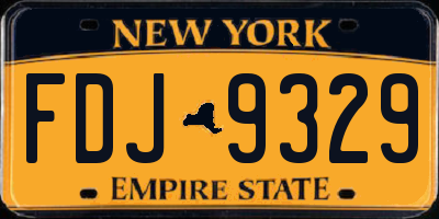 NY license plate FDJ9329