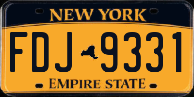 NY license plate FDJ9331