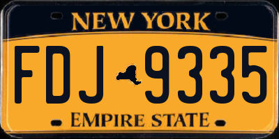 NY license plate FDJ9335