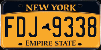 NY license plate FDJ9338