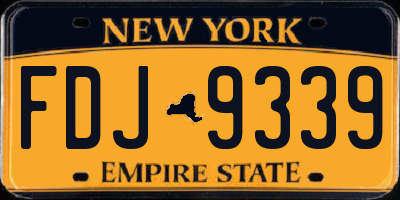 NY license plate FDJ9339