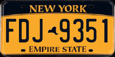 NY license plate FDJ9351