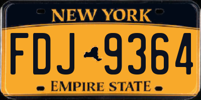 NY license plate FDJ9364