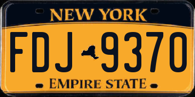 NY license plate FDJ9370
