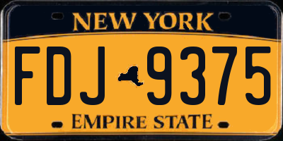 NY license plate FDJ9375