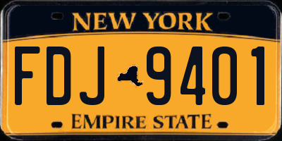 NY license plate FDJ9401