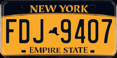 NY license plate FDJ9407