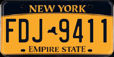 NY license plate FDJ9411