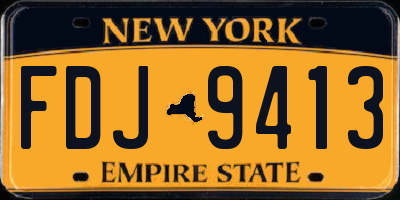 NY license plate FDJ9413