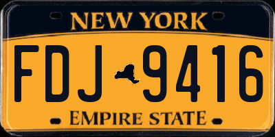 NY license plate FDJ9416