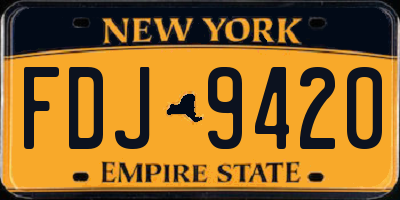 NY license plate FDJ9420