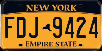 NY license plate FDJ9424