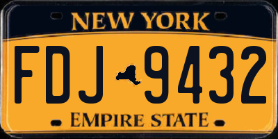 NY license plate FDJ9432