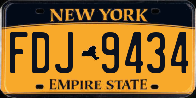 NY license plate FDJ9434