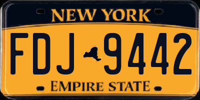 NY license plate FDJ9442