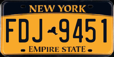 NY license plate FDJ9451