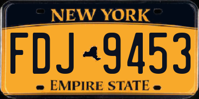 NY license plate FDJ9453