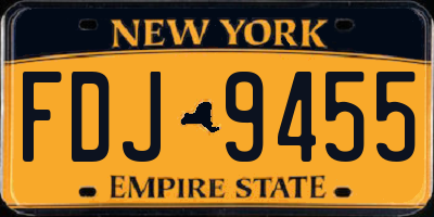 NY license plate FDJ9455