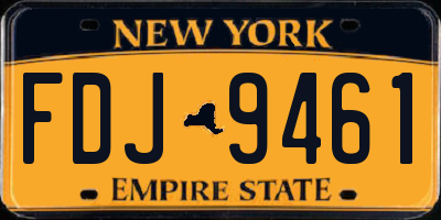 NY license plate FDJ9461