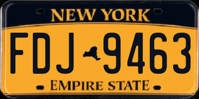 NY license plate FDJ9463