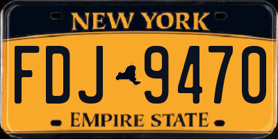 NY license plate FDJ9470