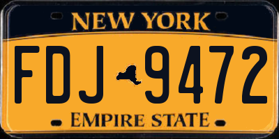 NY license plate FDJ9472