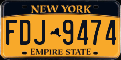NY license plate FDJ9474