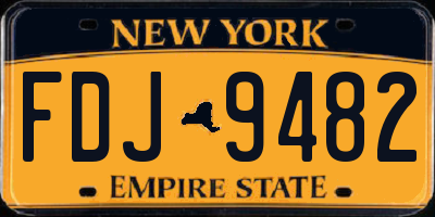 NY license plate FDJ9482