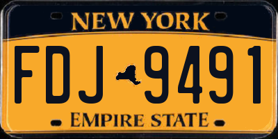 NY license plate FDJ9491
