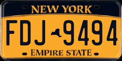NY license plate FDJ9494