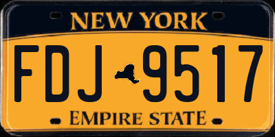 NY license plate FDJ9517
