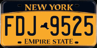 NY license plate FDJ9525