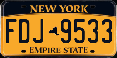 NY license plate FDJ9533