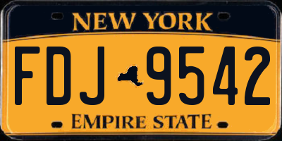 NY license plate FDJ9542