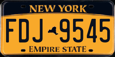 NY license plate FDJ9545