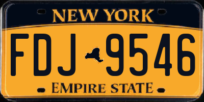 NY license plate FDJ9546