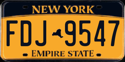 NY license plate FDJ9547